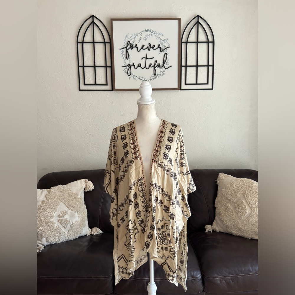 Bob Jimley Aka Intricately Embroidered Kimono Duster Cover Boho Hippie One Size